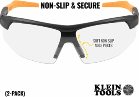 Protective Safety Glasses, Clear Lens, Anti-Fog, UV Protection, 2-Pack