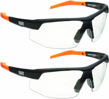 Protective Safety Glasses, Clear Lens, Anti-Fog, UV Protection, 2-Pack