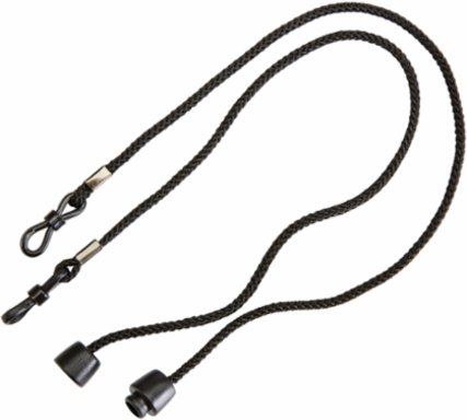 Breakaway Lanyard for Safety Glasses, 27 Inch Length, 3 lb Maximum Load, Black Synthetic Fiber