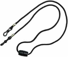 Breakaway Lanyard for Safety Glasses, 27 Inch Length, 3 lb Maximum Load, Black Synthetic Fiber