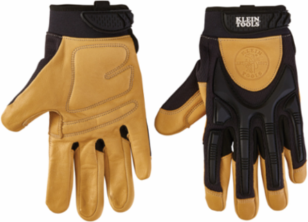 Large Leather Work Gloves, PVC Knuckle Guards, Ergonomic Design