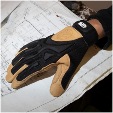 Extra-Large Leather Work Gloves, Professional-Grade with PVC Knuckle Guards