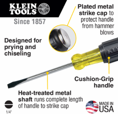 1/4 Inch Keystone Demolition Driver with 4 Inch Shank, Durable Construction