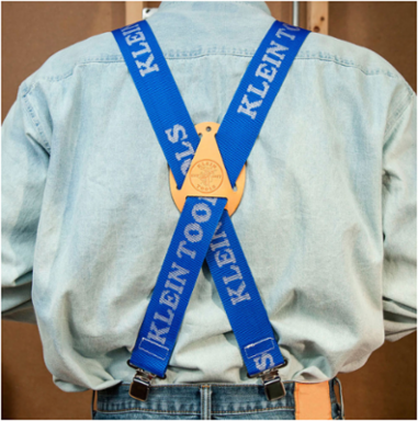 Nylon-Web Adjustable Suspenders, One Size Fits All, 2 Inch Strap Width, Blue