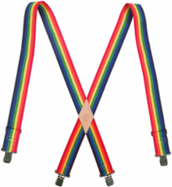 Nylon-Web Adjustable Suspenders, One Size Fits All, 2 Inch Strap Width, Blue