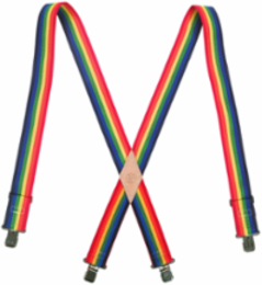 Nylon-Web Adjustable Suspenders, One Size Fits All, 2 Inch Strap Width, Blue