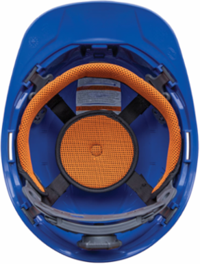 Non-Vented Cap Style Hard Hat, Blue, Class E, Tested up to 20kV, 4-Point Suspension