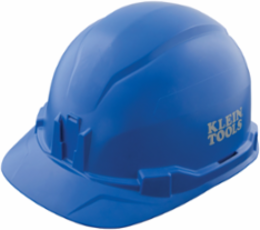 Non-Vented Cap Style Hard Hat, Blue, Class E, Tested up to 20kV, 4-Point Suspension