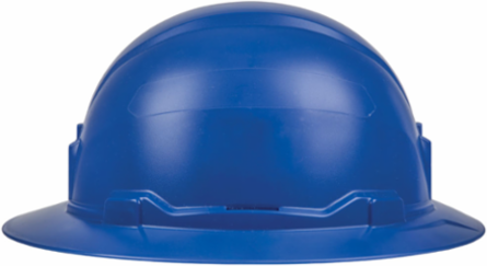 Full Brim Hard Hat, Class E, Blue, 6.5-8 Hat Size, 4-Point Suspension