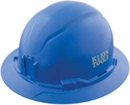 Full Brim Hard Hat, Class E, Blue, 6.5-8 Hat Size, 4-Point Suspension