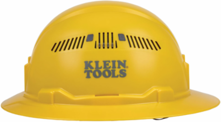 Vented Full Brim Hard Hat, Yellow, 6.5" to 8" Hat Size, Adjustable Ventilation