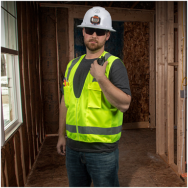 High-Visibility Reflective Safety Vest XL, ANSI Type R Class 2, 8 Pockets
