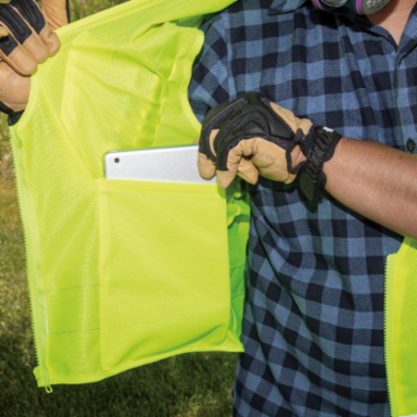 High-Visibility Safety Vest, Medium/Large, Reflective Stripes, 8 Pockets