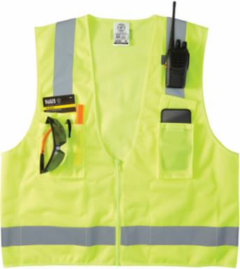 High-Visibility Safety Vest, Medium/Large, Reflective Stripes, 8 Pockets