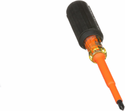 Insulated Screwdriver #2 Phillips Tip 4 Inch, 1000V Rated, High-Dielectric Plastic Handle