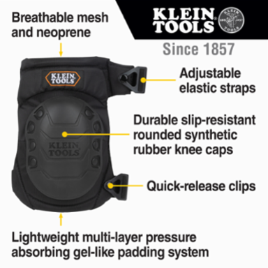 Hinged Gel Knee Pads, 3.5 Inch Height, Quick-Release Clips, Lightweight Support