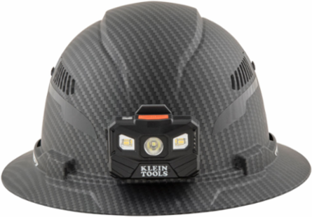 Premium KARBN™ Vented Full Brim Hard Hat with Rechargeable LED Light, 1.34 lbs