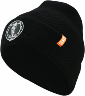 Heavy Knit Hat, Black, Vintage Logo, One Size Fits Most, Durable Construction