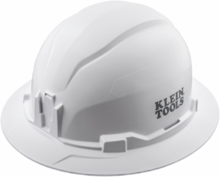 Hard Hat Full Brim Style White, Type 1, Tested up to 20kV, 6.5 to 8 Inch Size