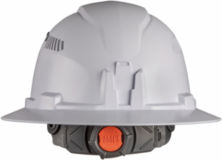 Full Brim Vented Hard Hat, 6.5 to 8 Inch Size, PC/ABS, ANSI Z89.1-2014