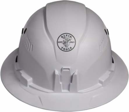 Full Brim Vented Hard Hat, 6.5 to 8 Inch Size, PC/ABS, ANSI Z89.1-2014