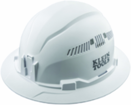 Full Brim Vented Hard Hat, 6.5 to 8 Inch Size, PC/ABS, ANSI Z89.1-2014