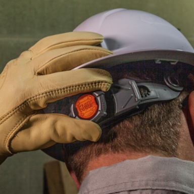 Full Brim Hard Hat with Rechargeable LED Headlamp, 20kV Tested, White