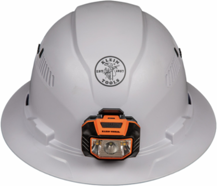 Vented Full Brim Hard Hat with LED Headlamp, 10.7 Inch Width, Class C Type 1