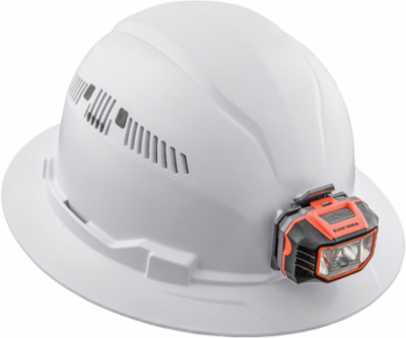 Vented Full Brim Hard Hat with LED Headlamp, 10.7 Inch Width, Class C Type 1