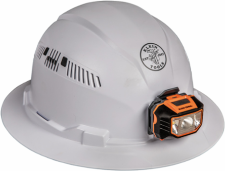 Vented Full Brim Hard Hat with LED Headlamp, 10.7 Inch Width, Class C Type 1