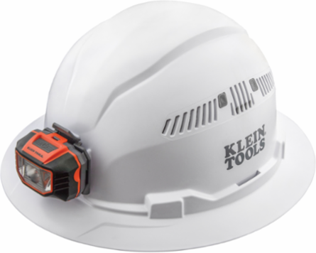 Vented Full Brim Hard Hat with LED Headlamp, 10.7 Inch Width, Class C Type 1