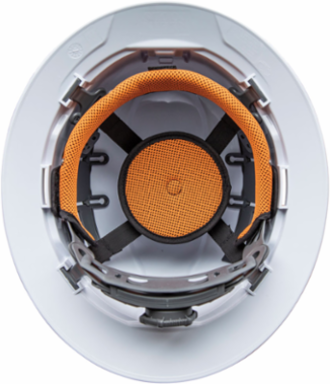 Hard Hat Full Brim with Rechargeable Headlamp, White, 4-Point Suspension, ANSI Compliant