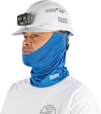 Neck and Face Cooling Band, Blue - One Size Fits Most, UPF 50+, Instant Cooling