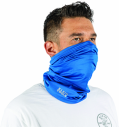 Neck and Face Cooling Band, Blue - One Size Fits Most, UPF 50+, Instant Cooling