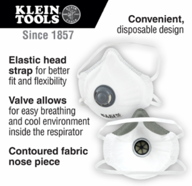 N95 Disposable Respirator 3-Pack, One Size Fits Most, NIOSH Approved