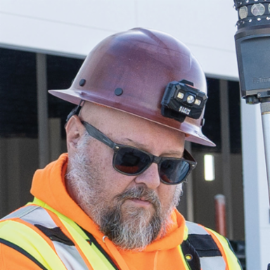 KONSTRUCT Series Full-Brim Hard Hat, Class G, 6-Point, Rechargeable Headlamp Included