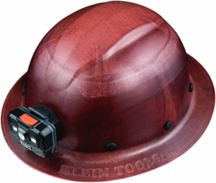 KONSTRUCT Series Full-Brim Hard Hat, Class G, 6-Point, Rechargeable Headlamp Included