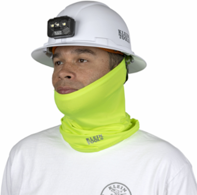 Neck and Face Cooling Band, One Size Fits Most, UPF 50+, High-Visibility Yellow