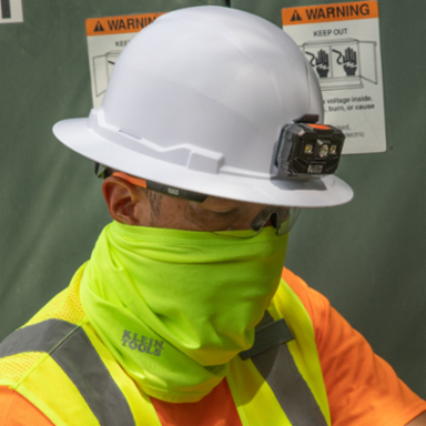 Neck and Face Cooling Band, One Size Fits Most, UPF 50+, High-Visibility Yellow