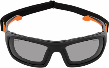 Professional Full-Frame Safety Glasses, Gray Lens, ANSI Z87.1, UV Protection