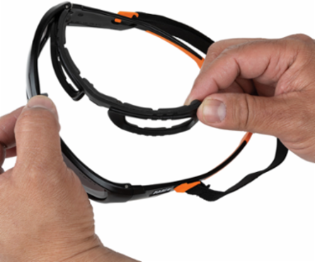 Professional Full-Frame Safety Glasses, Gray Lens, ANSI Z87.1, UV Protection
