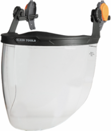Cap-Style Hard Hat Face Shield, Clear, Polycarbonate, 0.08 Inch Thickness