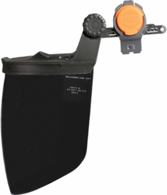 Safety Face Shield with Gray Tint, Polycarbonate, 9.2 Inch Length, ANSI Z87.1+