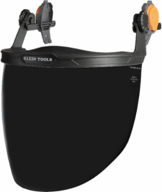 Safety Face Shield with Gray Tint, Polycarbonate, 9.2 Inch Length, ANSI Z87.1+