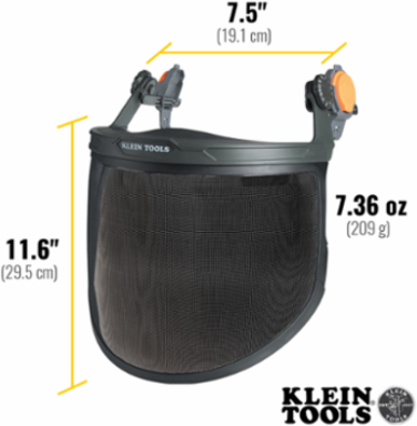 Face Shield Mesh for Hard Hats, 7.5 Inch Width, ANSI Z87.1 Certified