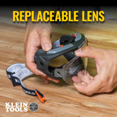 Professional Safety Goggles, Clear Lens, UV Protection, Anti-Fog, ANSI Z87.1+