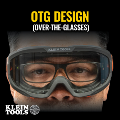Professional Safety Goggles, Clear Lens, UV Protection, Anti-Fog, ANSI Z87.1+