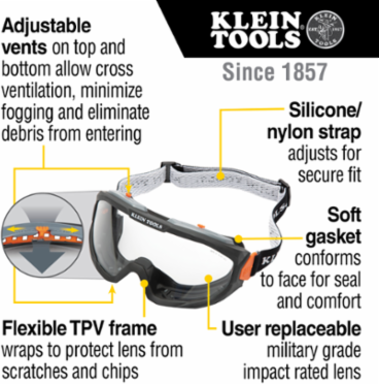 Safety Goggles, Replacement Lens, Clear