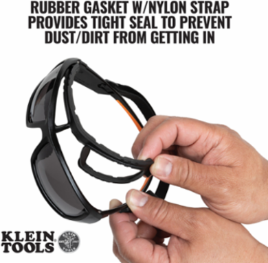 Replacement Gasket and Strap Kit for Safety Eyewear, Nylon Strap, Black, Fits Full Frame