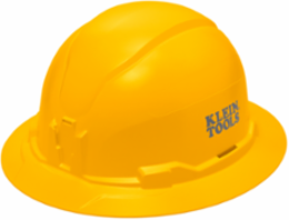 Non-Vented Full Brim Hard Hat, Yellow, Class E, 6.5-8 Hat Size, Ratchet Suspension